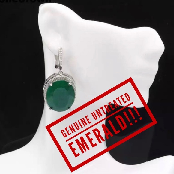 🔥🔥NEW GENUINE EMERALD EARRING SET🔥🔥 - Picture 2 of 5